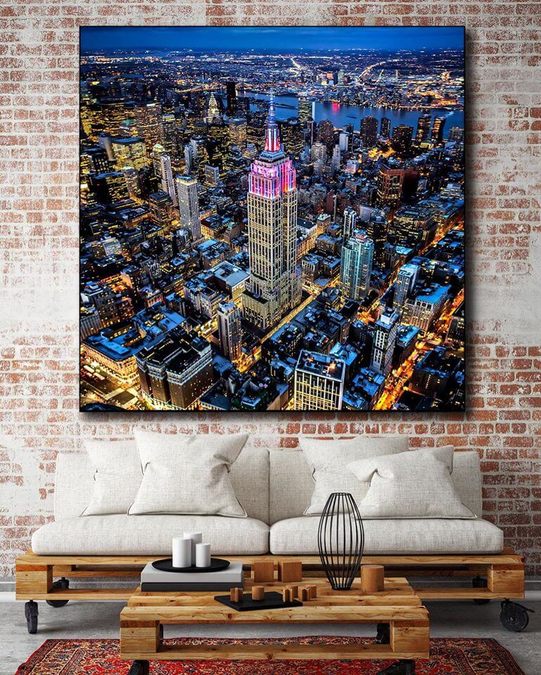 Large Blue Skyline Wall Art Huge Decor Prints