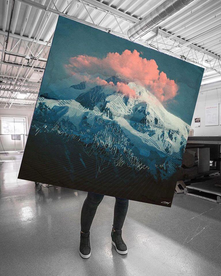 Large Abstract Mountains Wall Art Huge Decor Prints