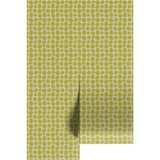 Lime green with a pattern of small circles light green background. 