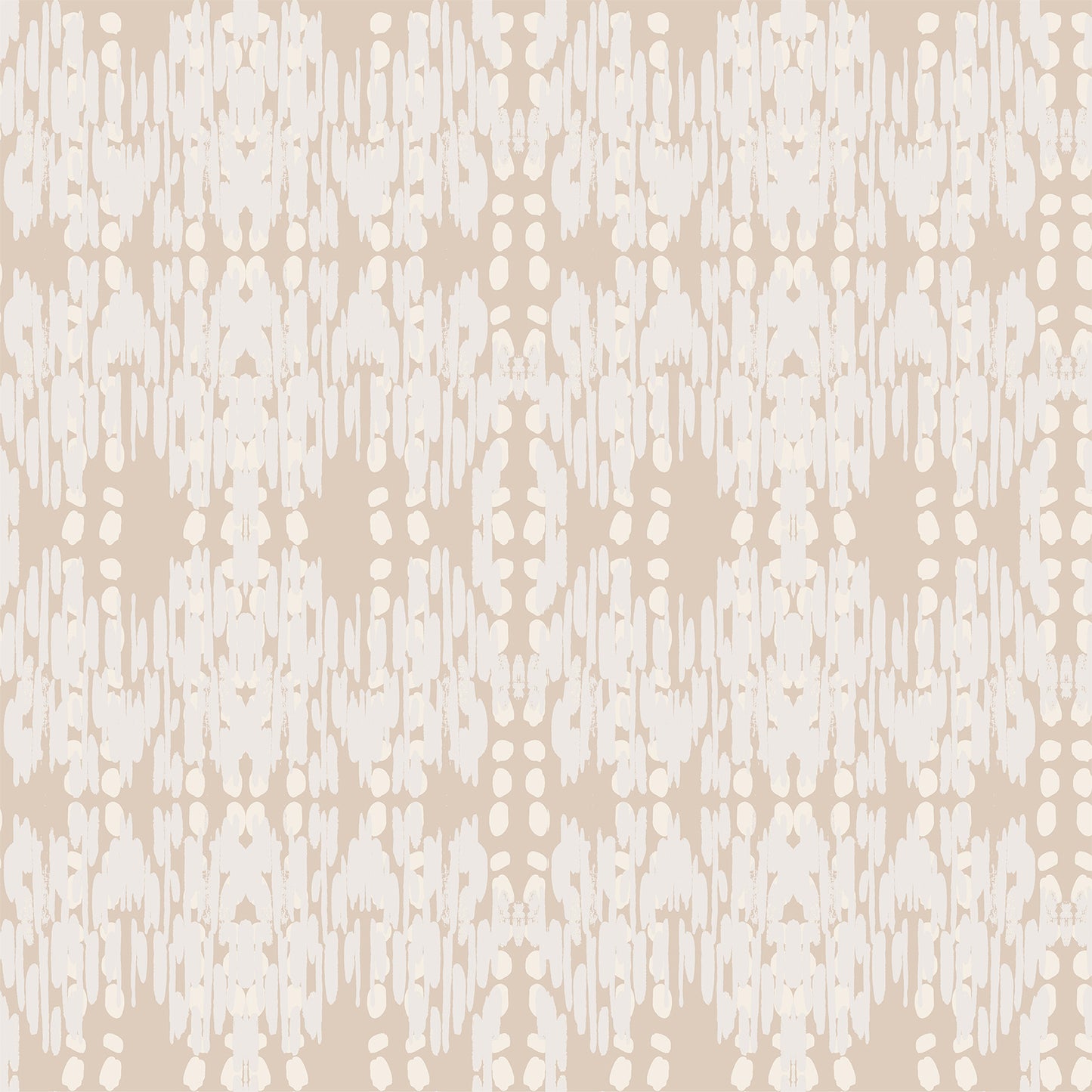 Beige and white boho abstract patterned wallpaper