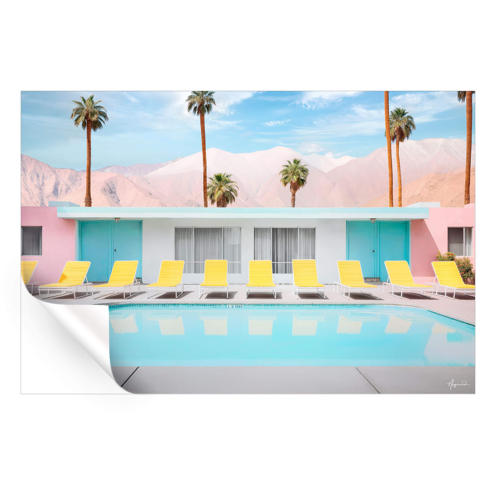 Palm Motel Pool Chairs Wall Art | BIG Wall Décor