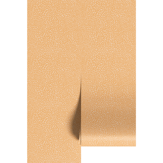 orange petals textured paper with a corner fold on a white background