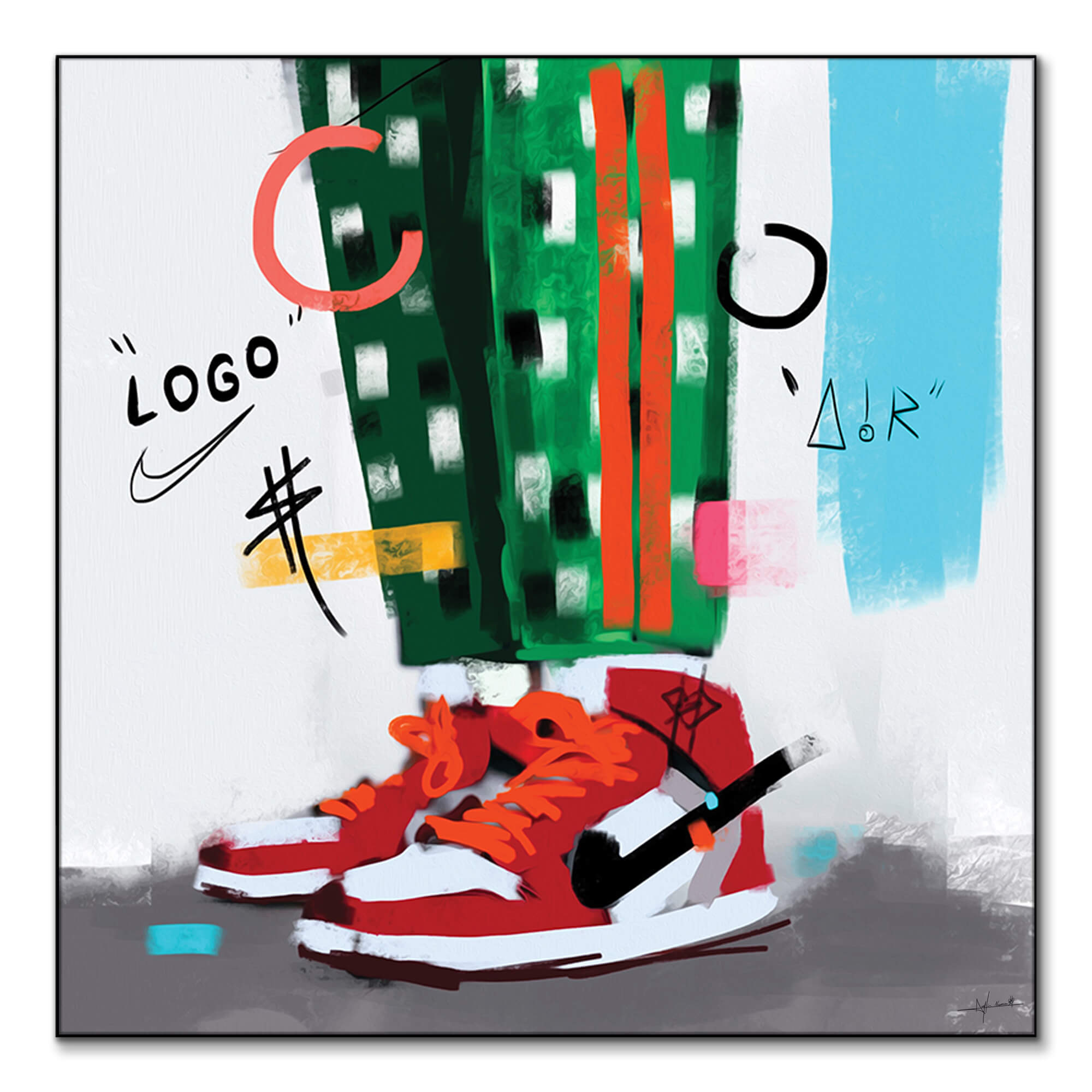 Sneaker Wall Art – Street Style Nike Air Jordan Graffiti Print