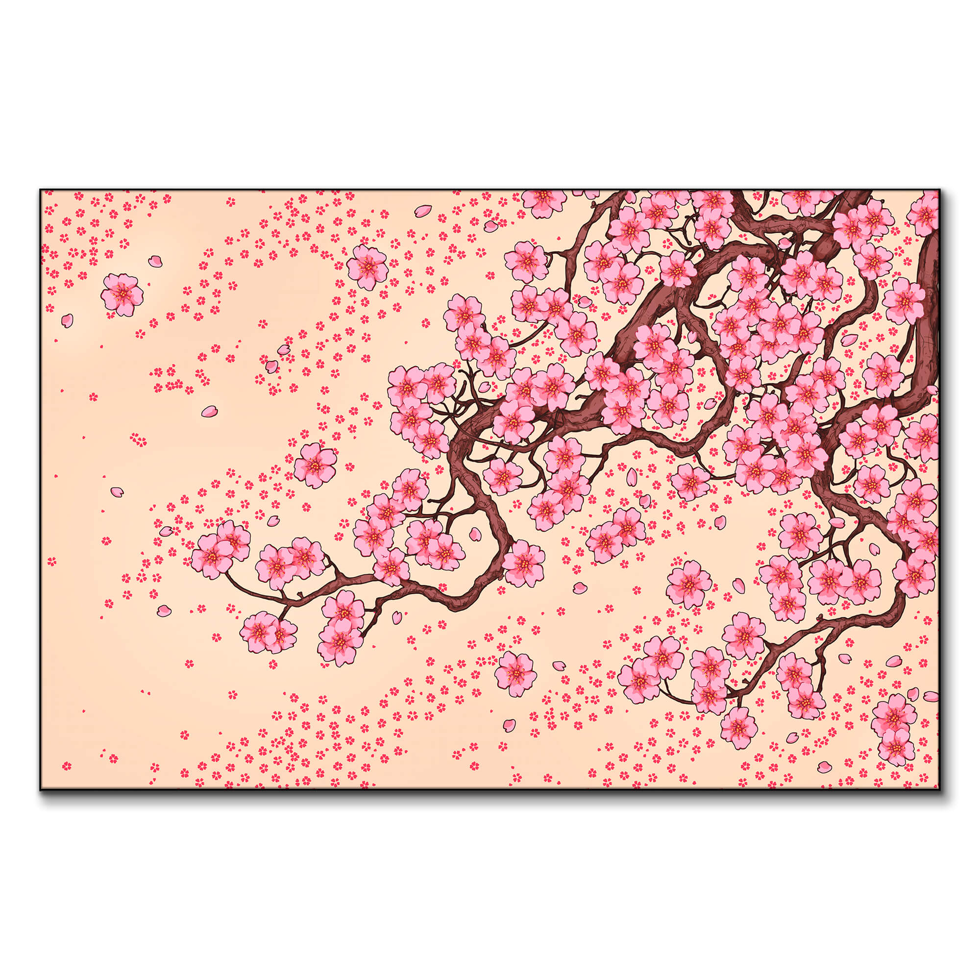 Neon Cherry Blossom VHS Sunset | BIG Wall Décor