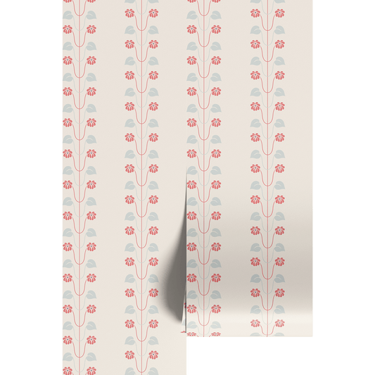 Decorative paper with a floral pattern on a cream background.