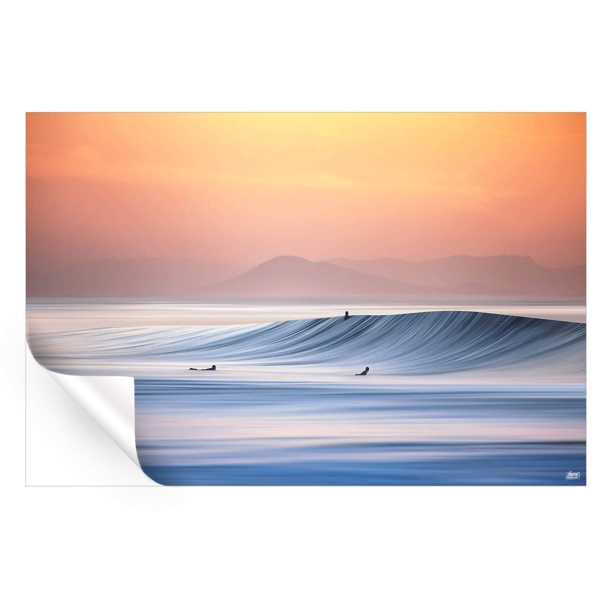 Ocean Wall Art – Surfers at Sunset Coastal Photography Print – BIG