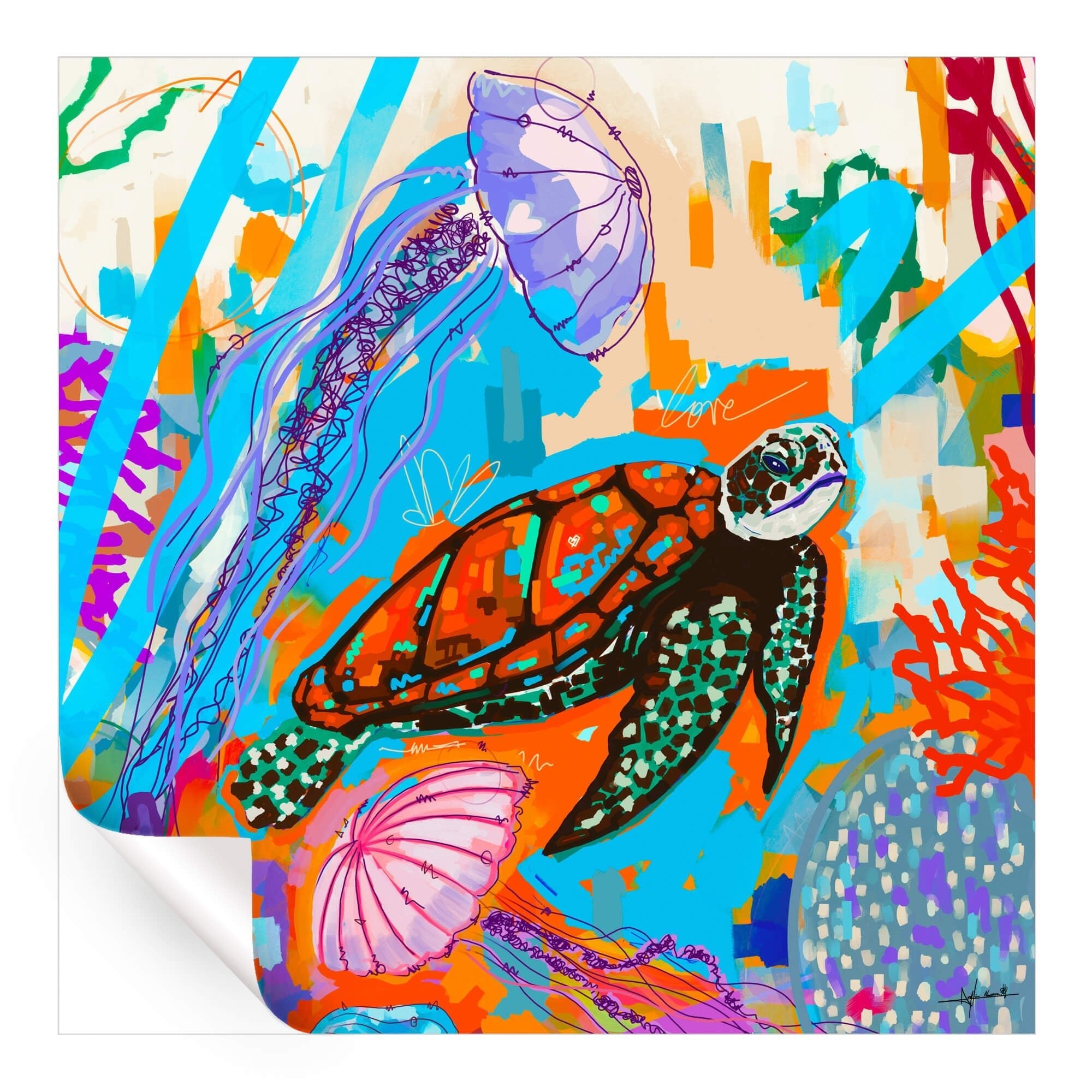 Sea Turtle Pop Art | BIG Wall Décor