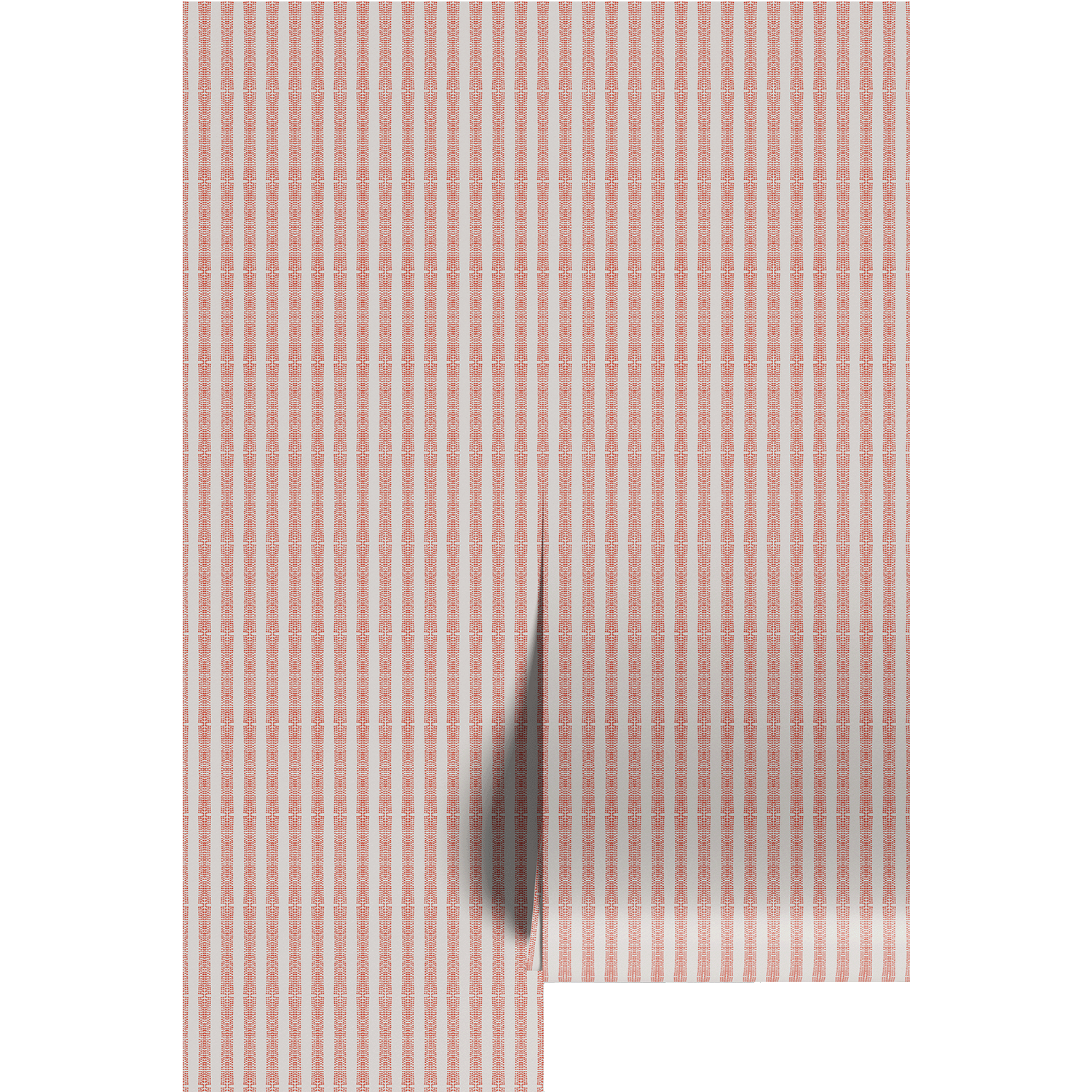 Textured pink and white striped wallpaper pattern on wallpaper panels.