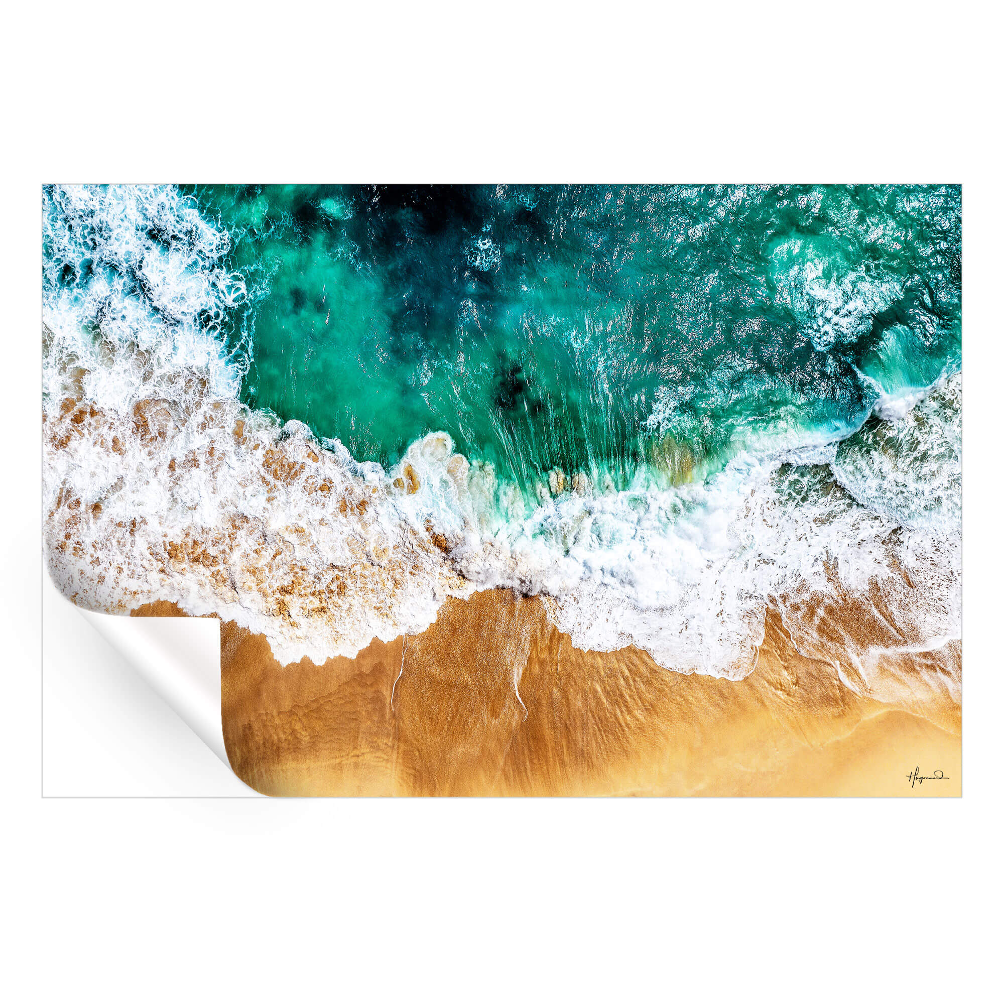 Tropical Ocean Beach Waves Drone Wall Art | BIG Wall Décor