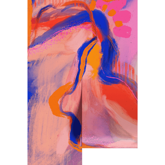 Abstract art with vibrant colors on a wallpaper panels.