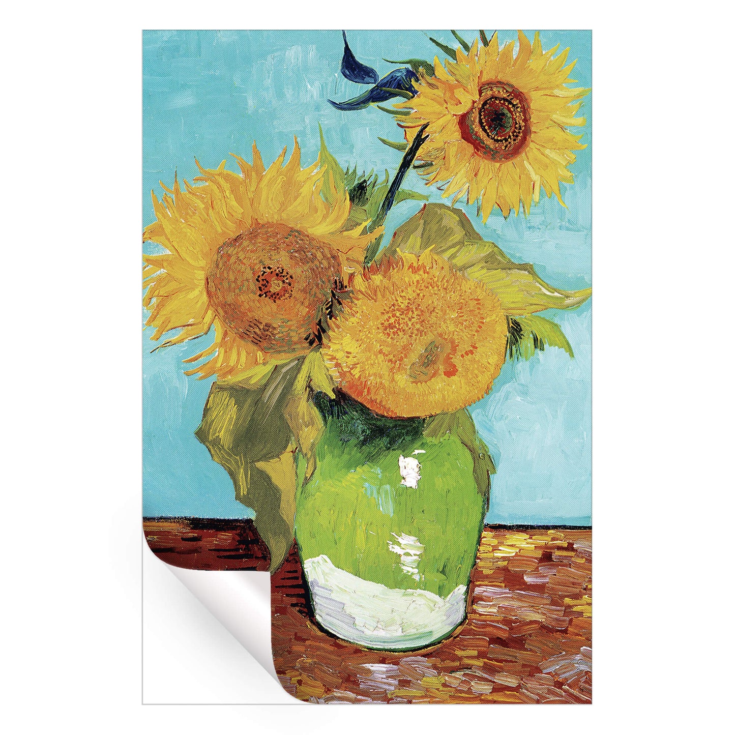 Three Sunflowers In A Vase