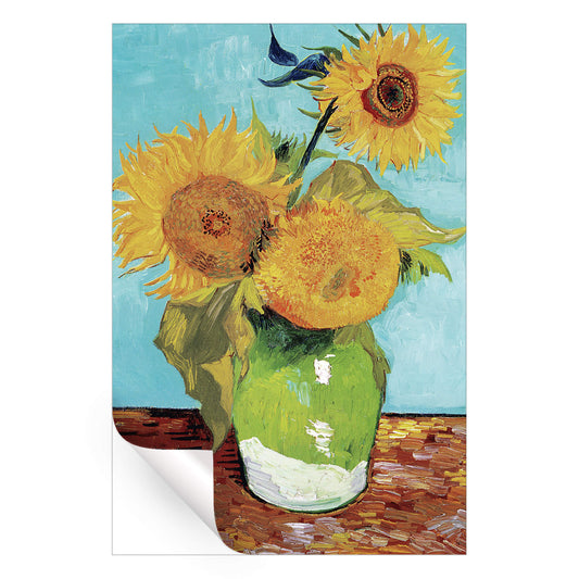 Three Sunflowers In A Vase