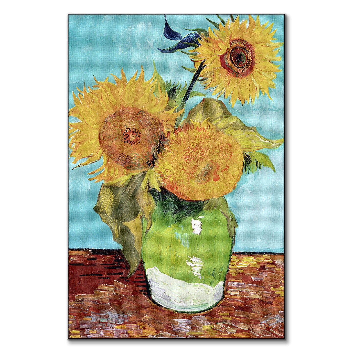 Three Sunflowers In A Vase