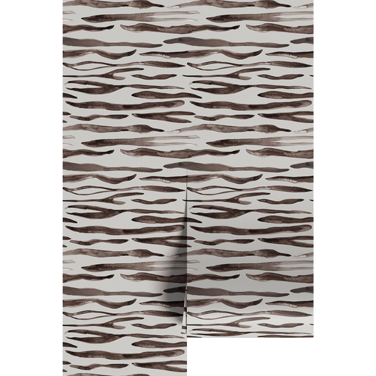 Patterned fabric with wavy lines on a white background