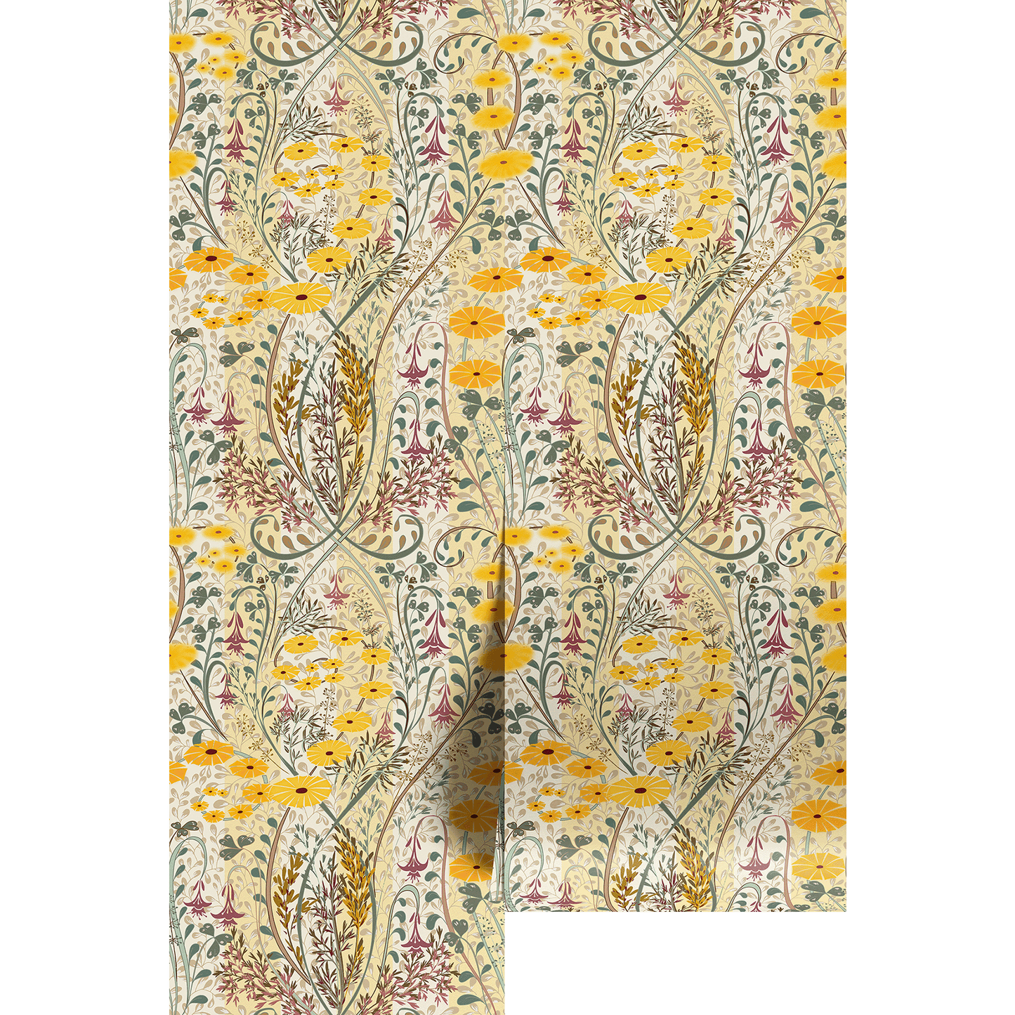 Yellow Wild Flower Floral Pattern