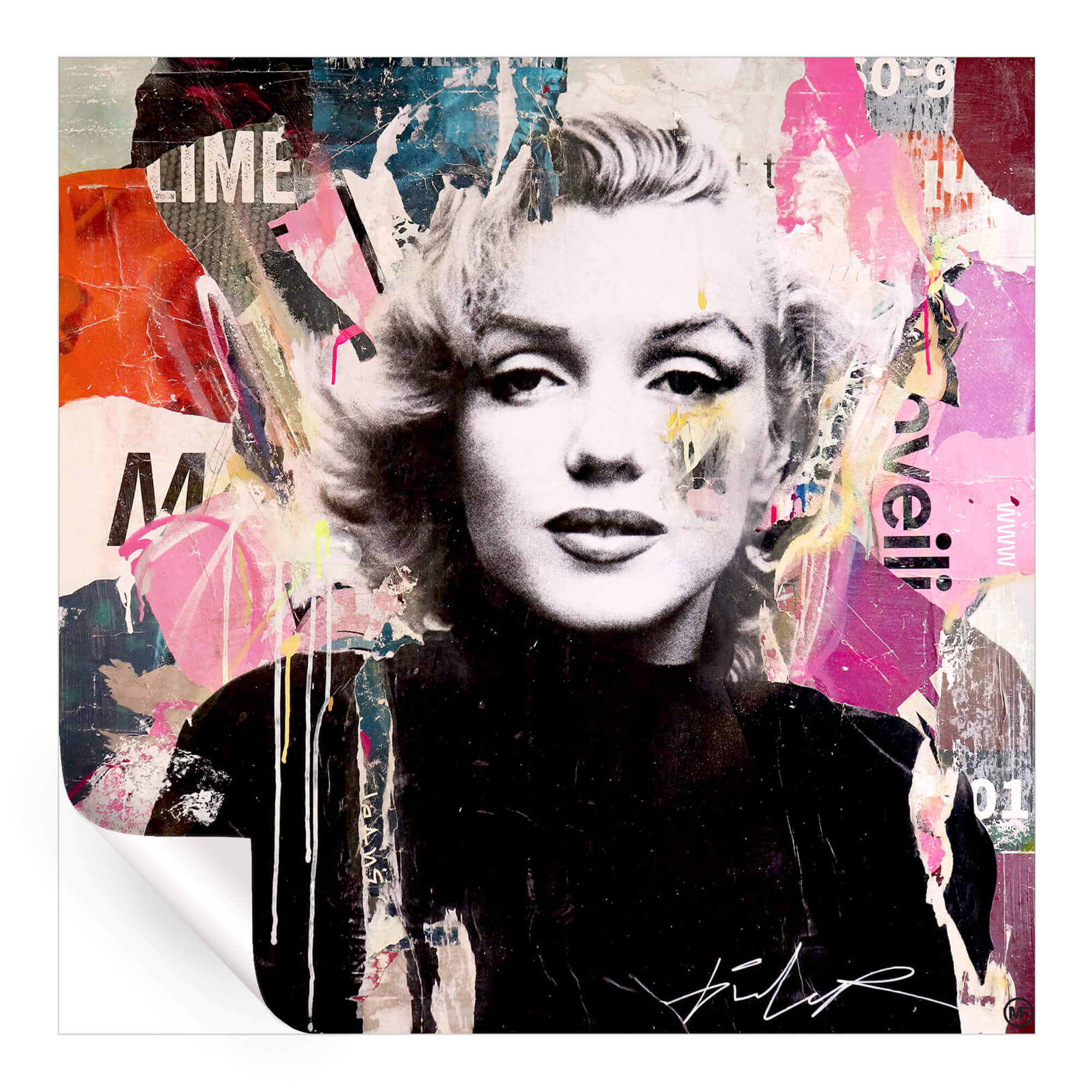 Marilyn Monroe Pink Collage Wall Art | BIG Wall Décor
