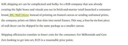BIG Wall Decor Inc Article Feature