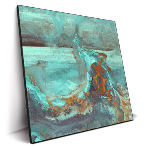 Teal and Gold Wall Art by Jared Hankins