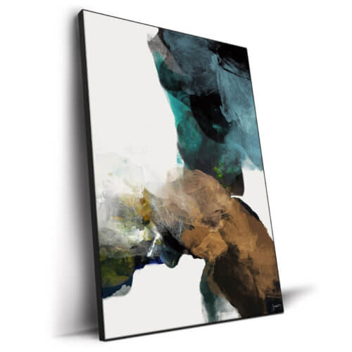 Abstract Teal and Brown Ink BIG Wall Décor