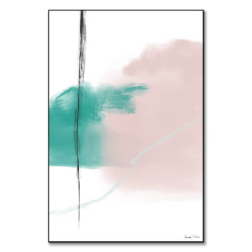 Pastel Pink And Teal Abstract Art BIG Wall Décor