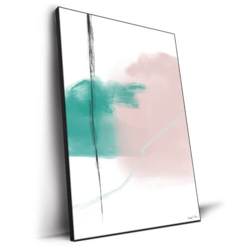 Pastel Pink And Teal Abstract Art BIG Wall Décor