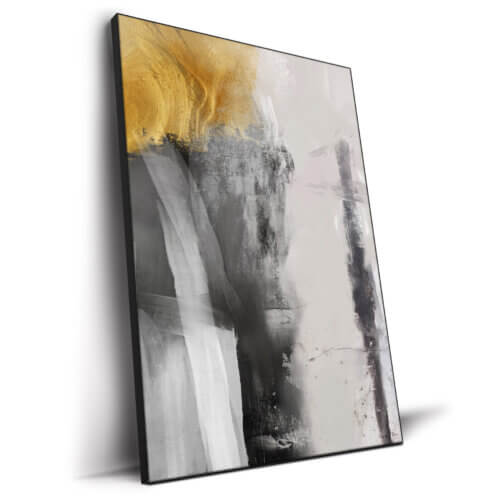 Gray and Gold Abstract Wall Art BIG Wall Décor