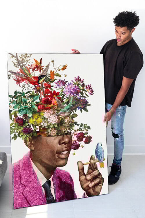 Igor Colorful Floral Head Wall Art by BambashkART BIG Wall Décor