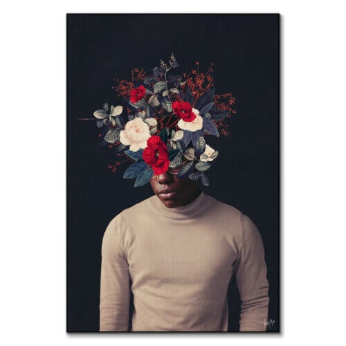 Rose Floral Head Wall Art BIG Wall Décor