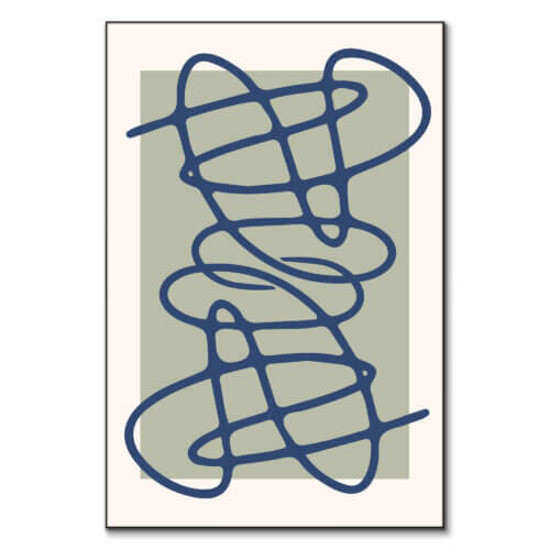 Minimal Blue Scribble Lines Wall Art BIG Wall D cor london-graffiti-collage-wall-art-big-wall-d-cor