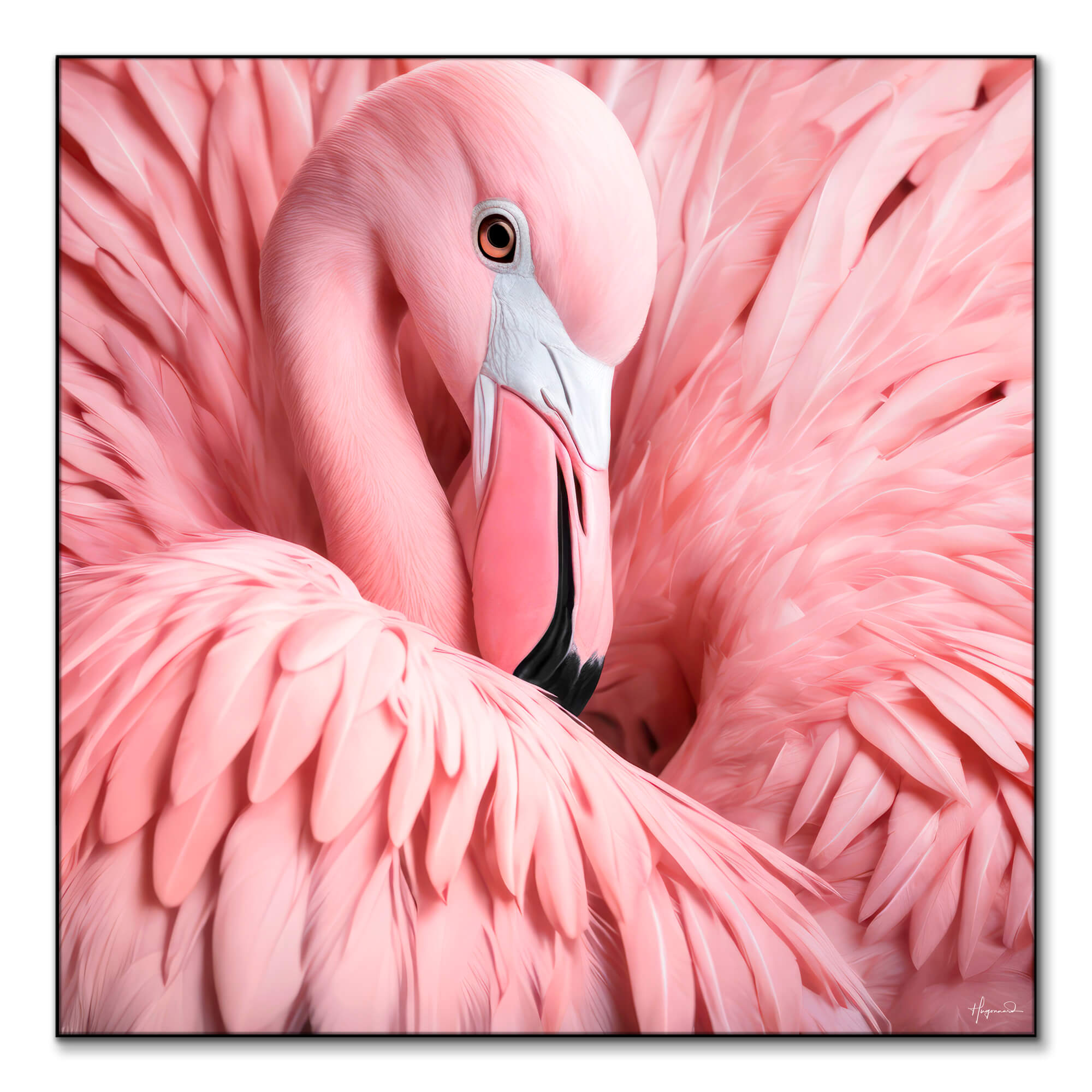 AI Pink - Wall Portrait BIG Flamingo Décor