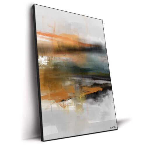 Warm Orange and Grey Abstract Wall Art BIG Wall Décor