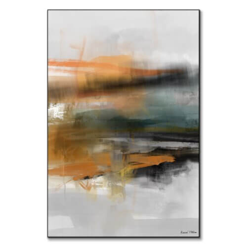 Warm Orange and Grey Abstract Wall Art BIG Wall Décor