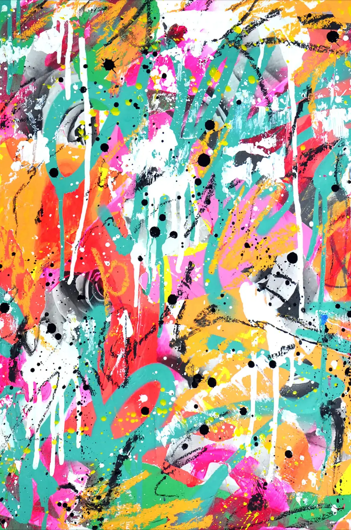 Vibrant Tropical Graffiti Wall Art | BIG Wall Décor