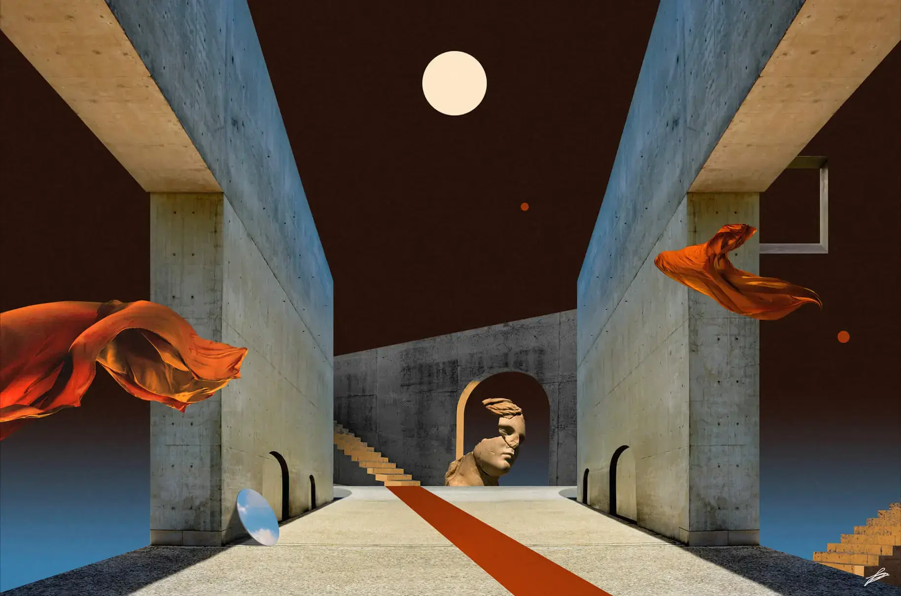 Dreamlike Surreal Night Architecture | BIG Wall Décor