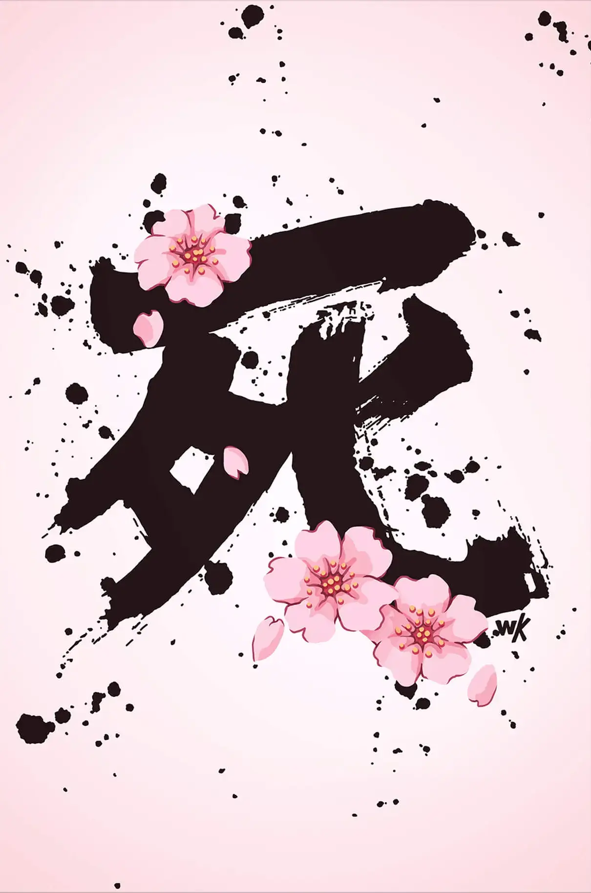 アート・デザイン・音楽 C-C-B photography Kanji Death Cherry Blossom Art | BIG Wall Décor