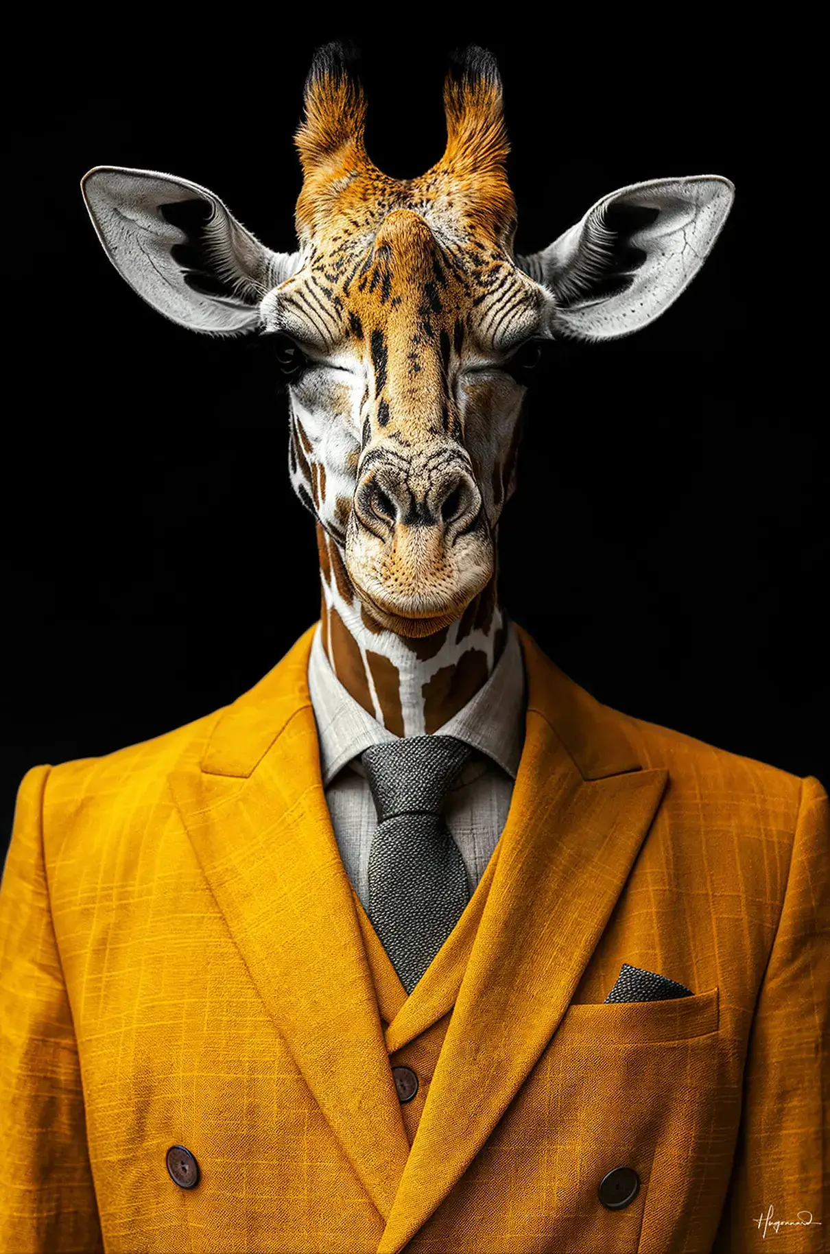 Giraffe Suit Fashion Portrait | BIG Wall Décor