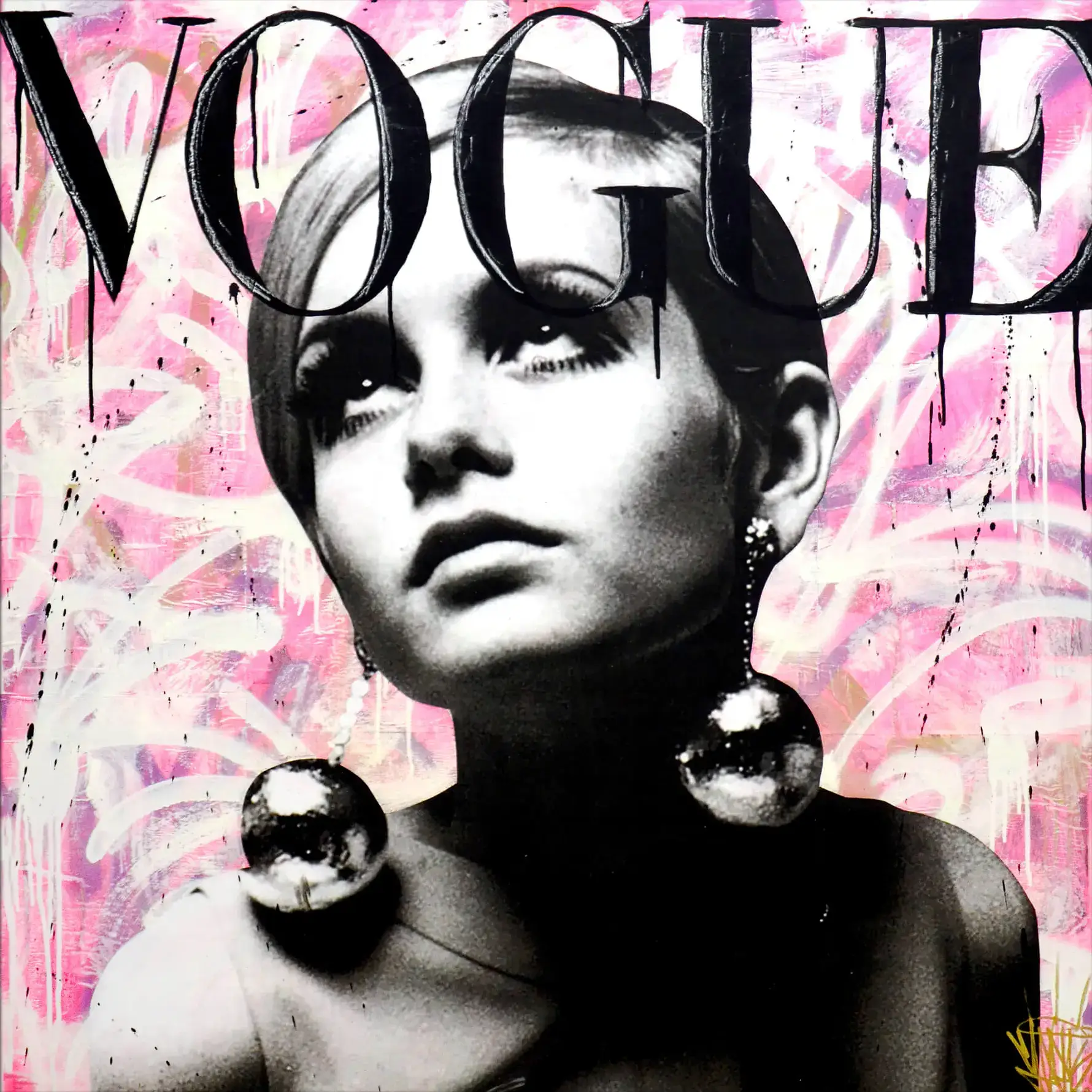 Twiggy Vogue Graffiti Wall Art | BIG Wall Décor
