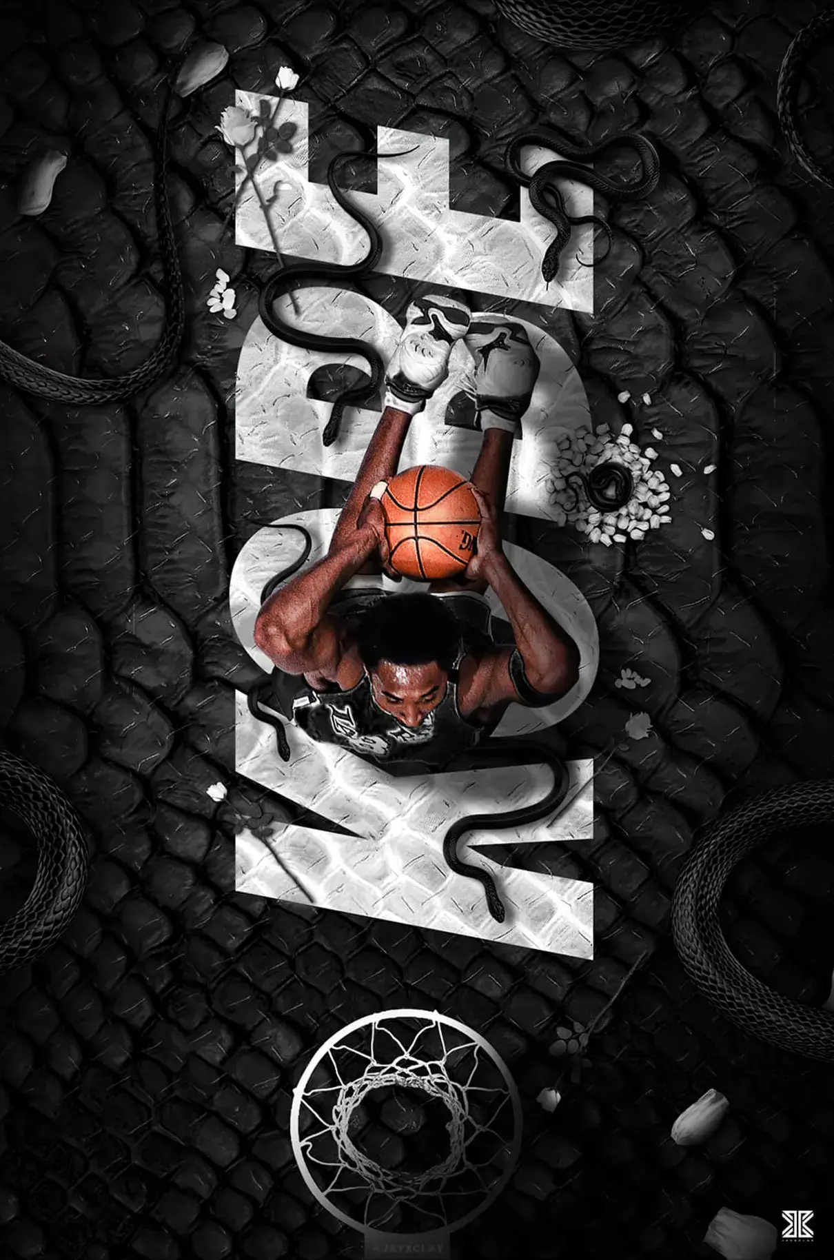 Kobe Bryant Wall Art by Jay X Clay | BIG Wall Décor, image size:1210x1828