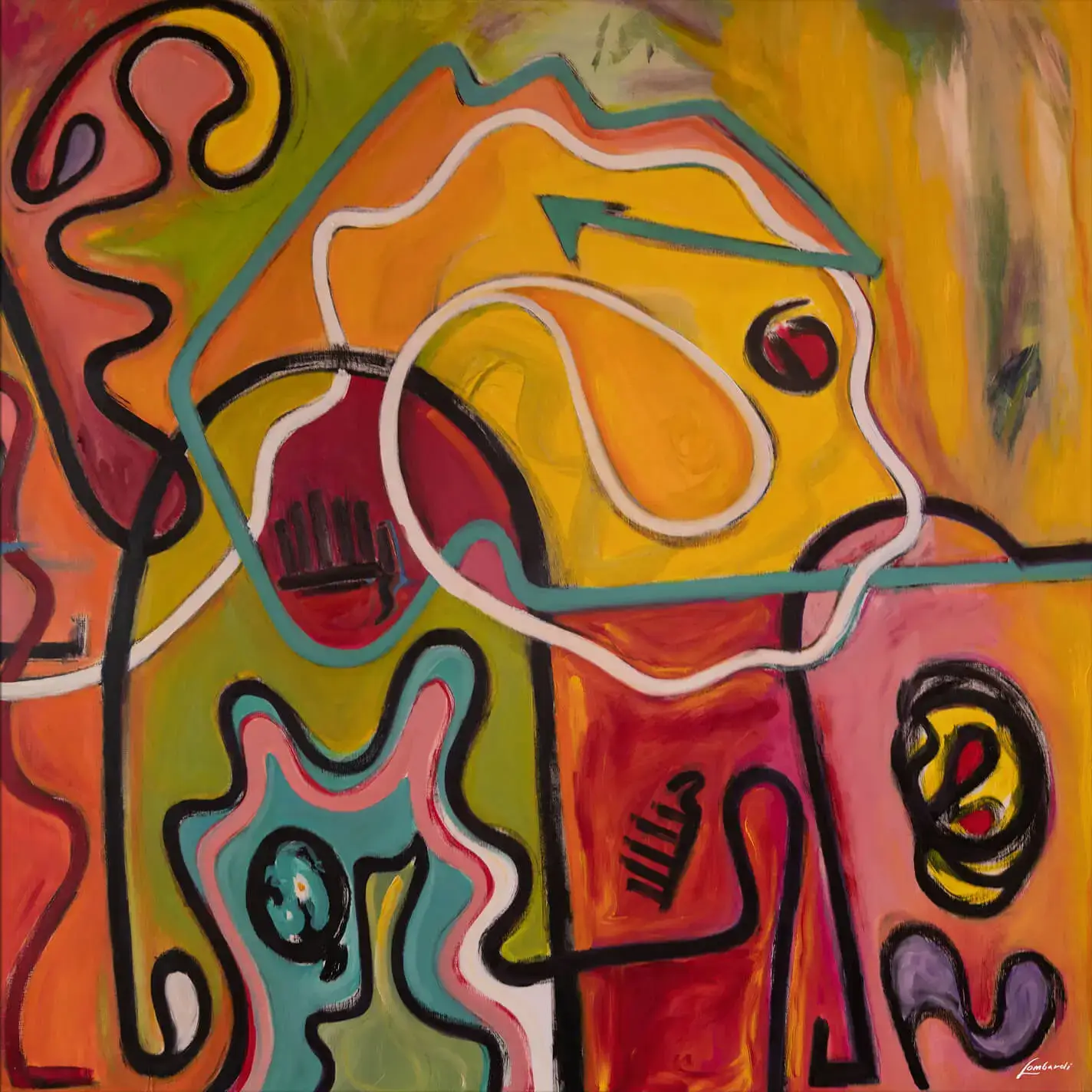 アート・デザイン・音楽 Rattenbury: Visions of a Beautiful World Happy Trails 2 - Abstract Yellow Pop Wall Art Print | BIG Wall Décor