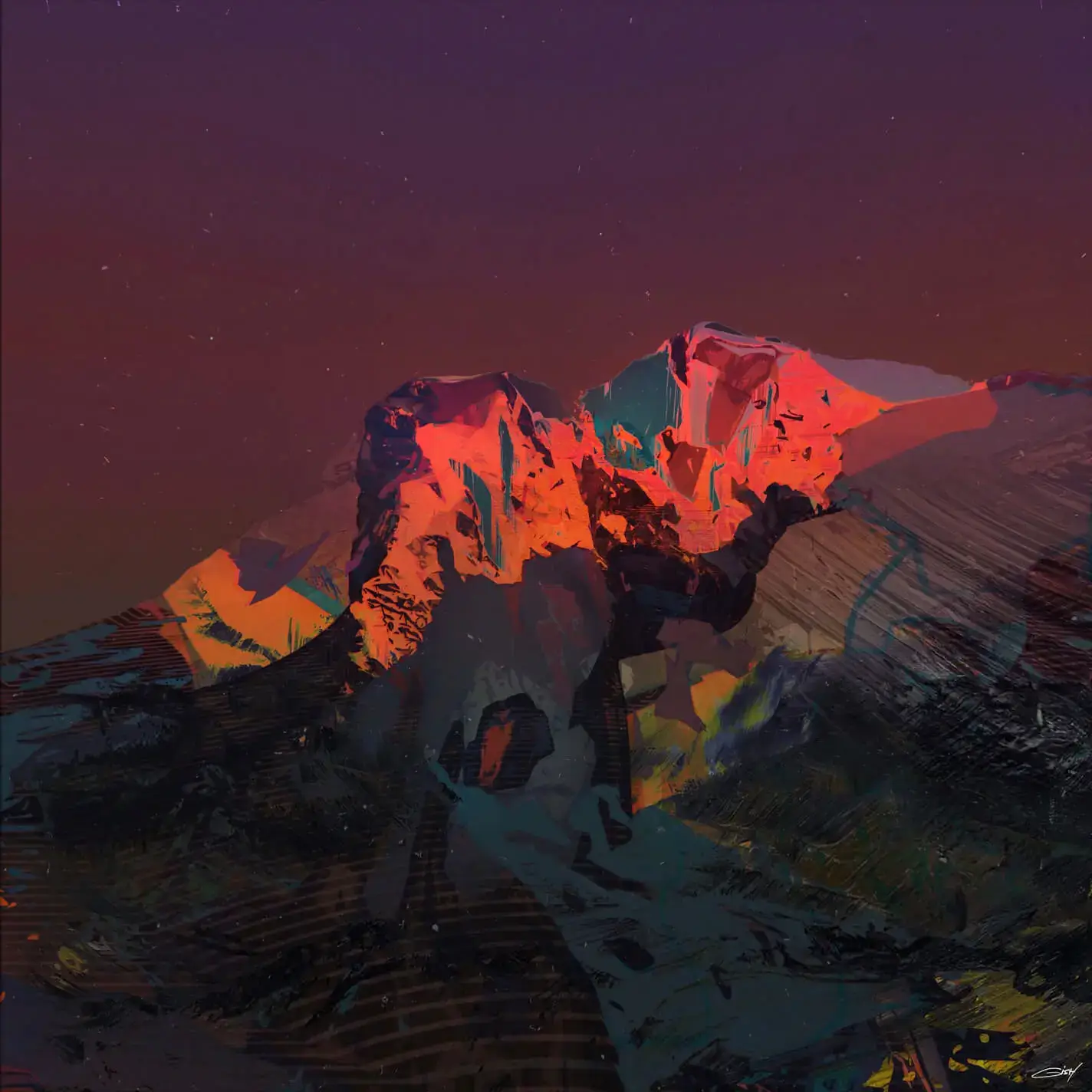 絵画 Mountain glow 絵画 Mountain glow 16 x 20 Oil Painting on Canvas.