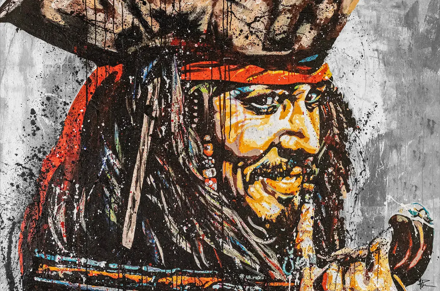 Jack Sparrow Street Art | BIG Wall Décor, image size:1462x968