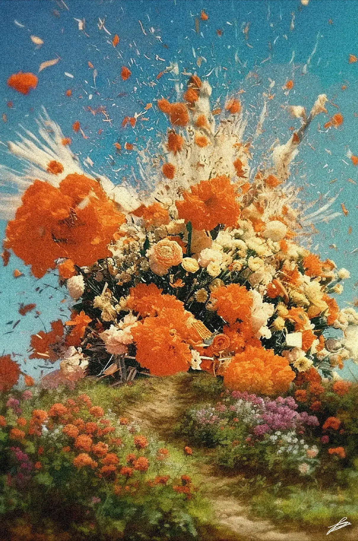 Surreal Flower Bouquet Explosion | BIG Wall Décor