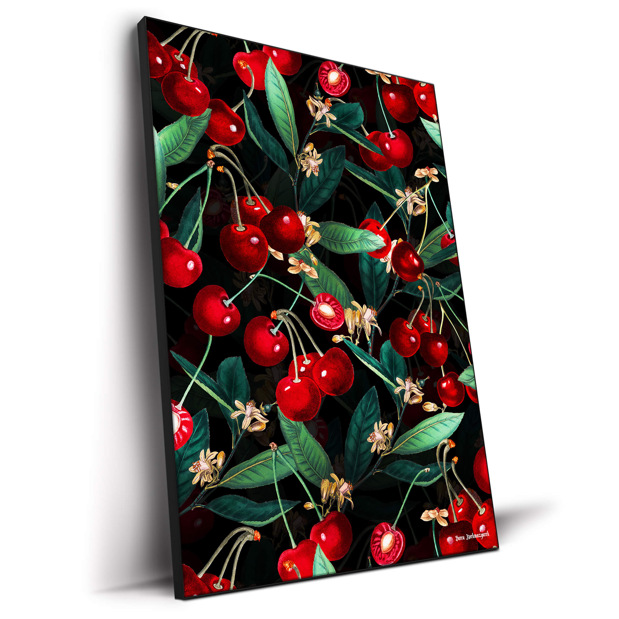 Dark Red Cherry Botanical Print | BIG Wall Décor