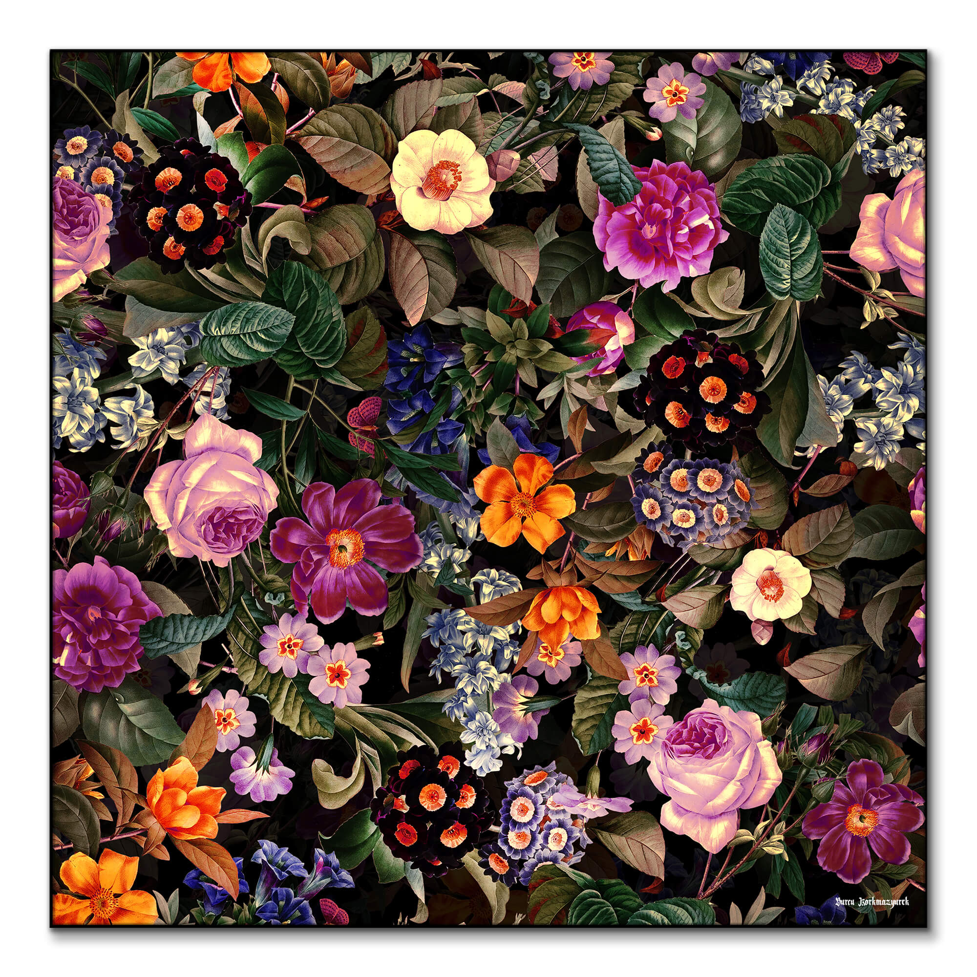 Night Floral Garden Botanical Art | BIG Wall Décor