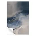Abstract painting in blues and grays, with soft strokes and gentle color shifts.
