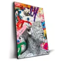 Classical statue with modern doodles and colorful graffiti.
