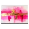 Vibrant pinks with a bold horizontal gold streak in the center, creating a lively visual effect.