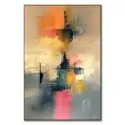 Warm reds and oranges at the top blend into softer yellows and cool blues.