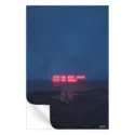 A twilight seascape with the words "YOU'RE NOT LOST, YOU'RE HERE" glowing on the water's surface.