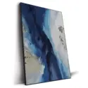 Mixed media ocean-inspired artwork using blues and greens to create depth and texture.